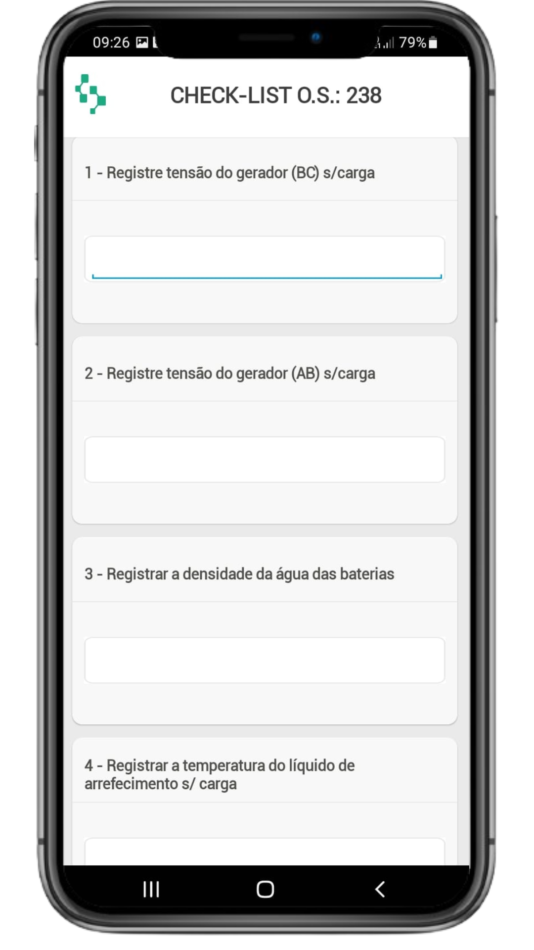 Chek-list Aplicativo para ordem de serviço